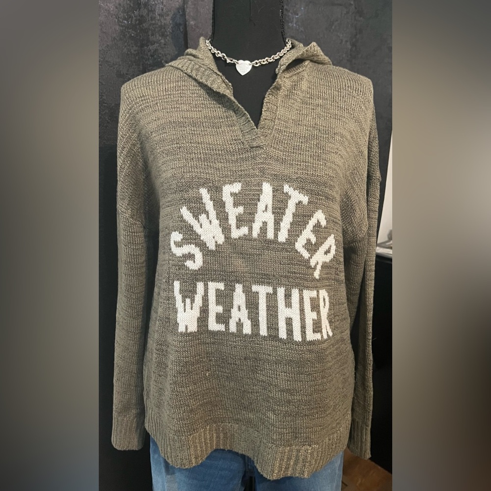 Marled Textured Knit Sweater - Brown